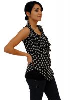 Sell Polka Dot Ruffled Career Casual Sleeveless Blouse