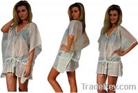 Sell Gold pin striped cover up with sequin neckline