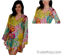 Sell Multi colored floral print silver flower embroidered long sleeve