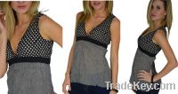 Sell Polka Dots & Stripes V-Cut Sleeveless Blouse (Junior Size)