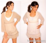 Sell Sheer Embroidered-Ruffled Babydoll Tunic