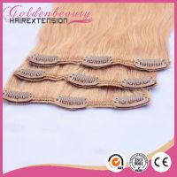 Hair factory wholeale top quality unprocessed full head cheap colored clip in hair extensions