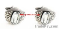 Sell metal cufflink with cz stone