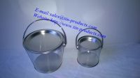 PET Tin Bucket , Metal Clear Tin pail , Tin gift Pail with handle from China PET Clear bucket pail Supplier