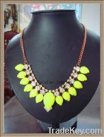 Sell 2013 new fashion multy colour acrylic and rhinestone chain necklace