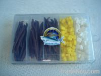 Sell fishing soft corn lure bait box set mix with earth worm