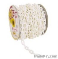 Plastic White Decorative Barrier Chains 6mm x 3m With 2 S Hooks