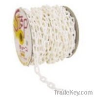 Plastic White Decorative Barrier Chains 8mm x 3m With 2 S Hooks
