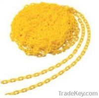 Plastic Yellow Decorative Barrier Chains 6mm x 3m With 2 S Hooks