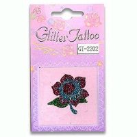 GT2202 Glitter Tattoo Flower Pattern Jewel Sticker