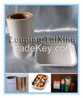 white lacquer aluminium foil for airline trays