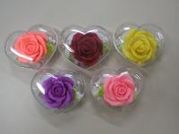 Soap Roses in Solid Heart Shape Cases