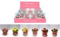Valentine gift, mini rose basket, everlasting flowers everlasting love