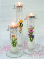 Valentine decoration Glass floral candle holder