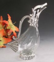 Sell  WHITE GLASS DUCK DECANTER