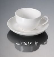 Sell porcelain white cup, mug and dish 33018