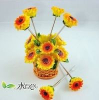 Sell Jingdezhen Ceramic Rose Basket Creative Home sunflower fruit fork