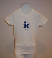 White T-Shirt with Blue Logo