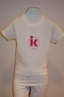 White T-Shirt with Pink Logo