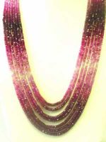 Ruby Multi Faceted Beads