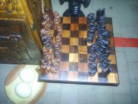 wood carved chess set