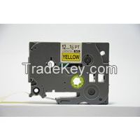compatible TZe-631 12mm black on yellow label for Brother P-touch label printer