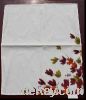 White with Printed Flower Napkin