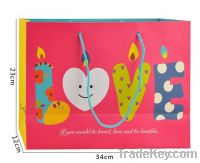 colour printing gift bag, gift handbag customize shopping bag