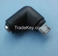 right angle 180degree 5.5x2.1mm female to micro usb male  Replacement DC Plug Adapter