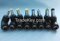 right angle female to male 8pcs dc connector for laptop/netbook