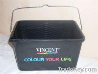 12 liter rectangular black paint plastic bucket