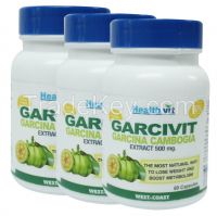 HealthVit GARCIVIT Pure Garcinia Cambogia Supplements 500mg 60 Capsules -Pack of 3