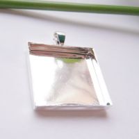 Pendant Blank/Pendant Settings/ sterling silver plated /China findings