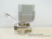 Nickel plated brass 3-way Motorized ball valve with manual override