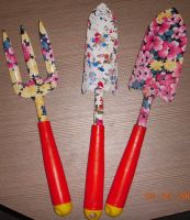 Sell 3pcs printed pattern garden tools set: trowel, cultivator, fork