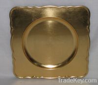 Sell Gold square decorative charger plate