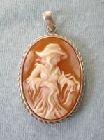 Sell 100%hand carve real shell cameo pendant