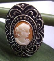 Sell vintage lady shell  cameo ring