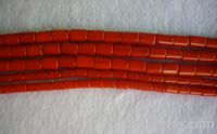 Sell 6x8mm straight red coral beads high quality