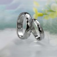 Tungsten Couple Ring, Faceted Shiny Tungsten carbide ring