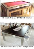 7ft quality stainless steel pool dining table