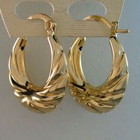 Sell TOP NEW SHRIMP 18K YELLOW GOLD GP SOLID EP HOOP EARRING
