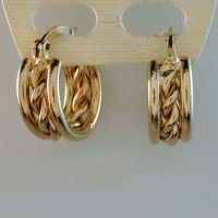 Sell UNIQUE CUTE 18K YELLOW GOLD GP GEP OVERLAY HOOP EARRING