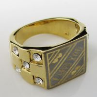 Sell 18K YELLOW GOLD GP SOLID GEP I LOVE YOU WORD RING SZ6.5