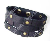 Sell  hemp leather bracelet, hemp leather wristband, leather gift, hemp