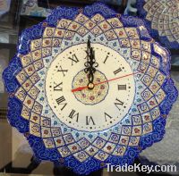 Persian Handicraft Clock Mina ENAMEL Plate