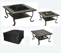 Garden Steel  tiles top 3 functions fire pit