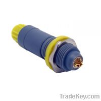 Sell push pull connector with self latching system, Yellow