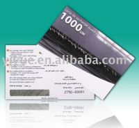 barcode card, scratch card, prepaid card, paper card, calling card suply