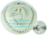 Sell white potato shaped freshwater pearl necklace set